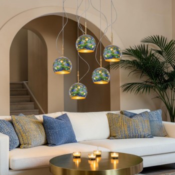 Lustra LUNA placat cu aur de 24K Kolarz 0392.35.3.AQ.BG, D100 cm, 5xE27