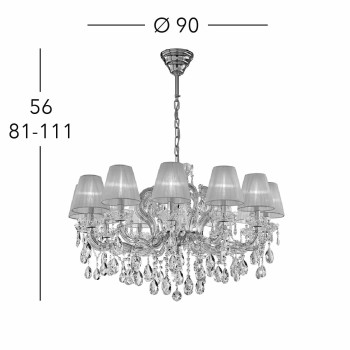 Lustra SCHONBRUNN Kolarz 3844.812.3.SPT, D90 cm, 12xE14