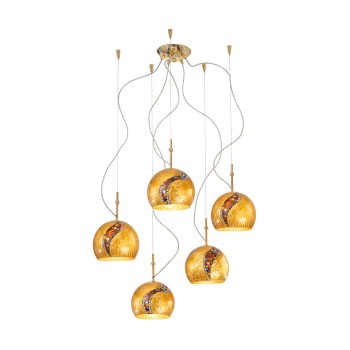 Lustra LUNA placat cu aur de 24K Kolarz 0392.35.3.KI.AU, D100 cm, 5xE27