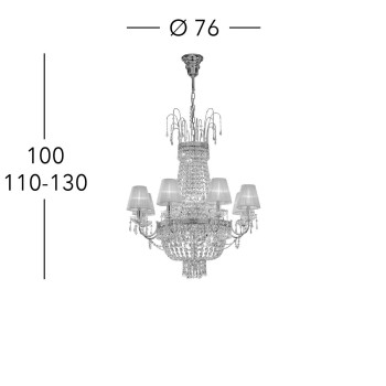 Lustra EMPIRE Kolarz 0418.88+8.3.SPT, D76 cm, 8xE27