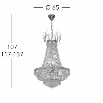 Lustra EMPIRE Kolarz 0412.88+4.3.SPT, D65 cm, 4xE27