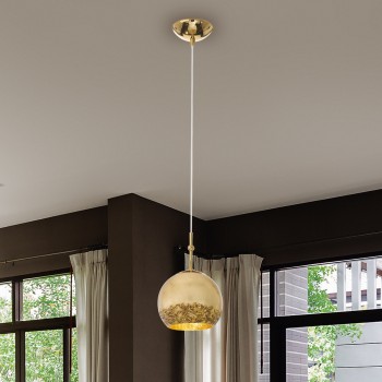 Pendul LUNA placat cu aur de 24K Kolarz 0392.31S.3.LI.GA, D20 cm, 1xE27