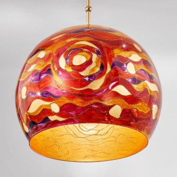 Pendul LUNA placat cu aur de 24K Kolarz 0392.31L.3.AQ.RV, D40 cm, 1xE27