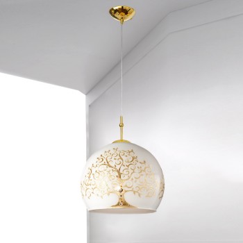 Pendul LUNA placat cu aur de 24K Kolarz 0392.31L.3.AL.GO, D40 cm, 1xE27