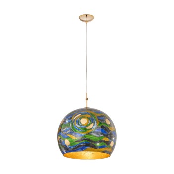 Pendul LUNA placat cu aur de 24K Kolarz 0392.31L.3.AQ.BG, D40 cm, 1xE27