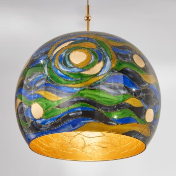 Pendul LUNA placat cu aur de 24K Kolarz 0392.31L.3.AQ.BG, D40 cm, 1xE27