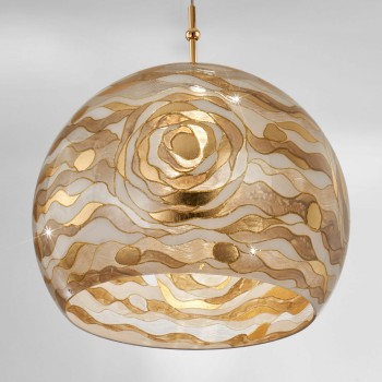 Pendul LUNA placat cu aur de 24K Kolarz 0392.31L.3.AQ.CH, D40 cm, 1xE27