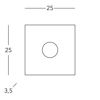 Plafoniera SQUARE alb Kolarz A1337.11.1.AG, 25x25 cm