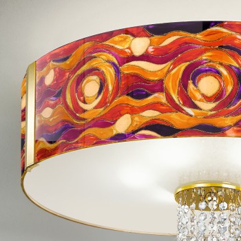 Plafoniera EMOZIONE Kolarz 0345.16.3.AQ.RV.OKPT, D60 cm, 6xE27