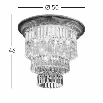 Plafoniera MILORD CRYSTAL Kolarz 0346.14L.15, D50 cm, 1xE27