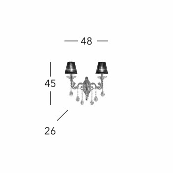 Aplica de perete CONTARINI CRYSTAL Kolarz 1299.62.4.SPT, 2xE14