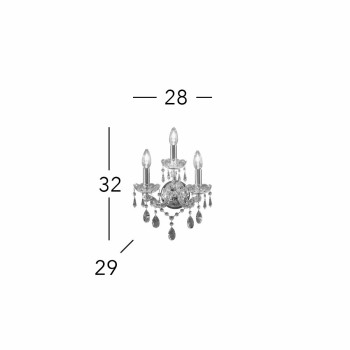 Aplica de perete SCHONBRUNN Kolarz 3844.63.3.SPT, 3xE14