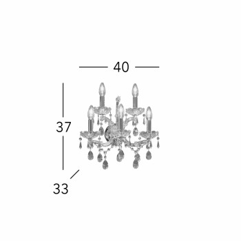 Aplica de perete SCHONBRUNN Kolarz 3844.63+2.3.SPT, 5xE14