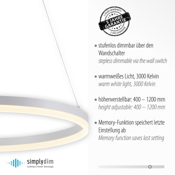 Lustra LED TITUS alb Zuma Line 2382-16, D60 cm, 44W