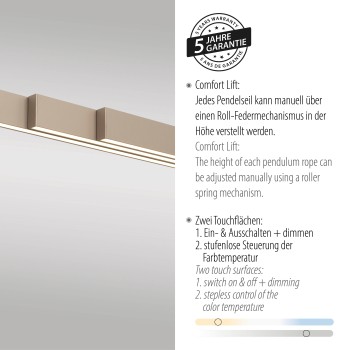 Lustra LED ADRIANA COMFORT LIFT alama Zuma Line 2598-97, D5.5 cm, 13W