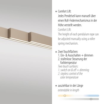 Lustra LED ADRIANA COMFORT LIFT alama Zuma Line 2598-97, D5.5 cm, 13W