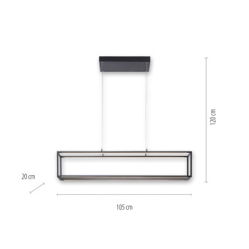 Lustra LED CONNI negru Zuma Line 2441-18, 105x20 cm, 42W