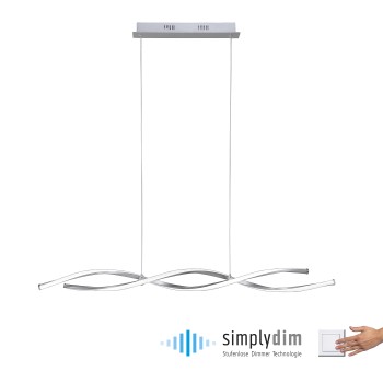 Lustra LED POLINA otel Zuma Line 9142-55, 110x8 cm, 23.5W