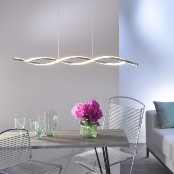 Lustra LED POLINA otel Zuma Line 9142-55, 110x8 cm, 23.5W