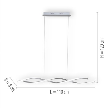 Lustra LED POLINA otel Zuma Line 9142-55, 110x8 cm, 23.5W