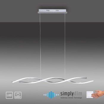 Lustra LED POLINA otel Zuma Line 9142-55, 110x8 cm, 23.5W