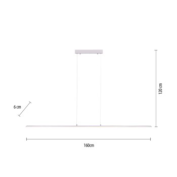 Lustra LED PURE-LITE argintiu Zuma Line 8377-55, 160x6 cm, 47W