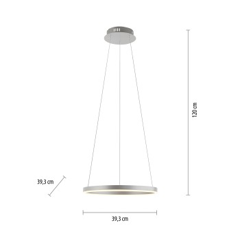 Lustra LED RITUS aluminiu Zuma Line 15393-95, 120x39.3 cm, 23.5W
