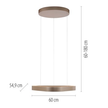 Lustra LED Q-STRETTO bronz Zuma Line 2690-97, 60x54.9 cm, 61W