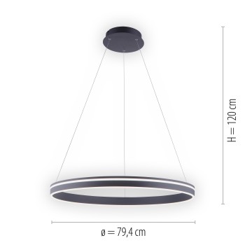 Lustra LED Q-VITO antracit Zuma Line 8412-13, D79.4 cm, 65W