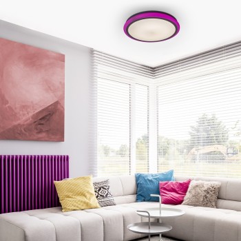 Plafoniera moderna LEONIE 1510 Rabalux, cu telecomanda, LED RGB 32W, 2400lm, dimabila, alb - 1