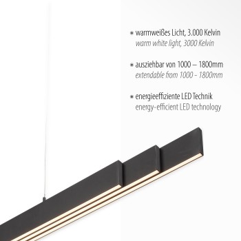 Lustra LED LUZI antracit Zuma Line 11660-13, 165x5.5 cm, 39W