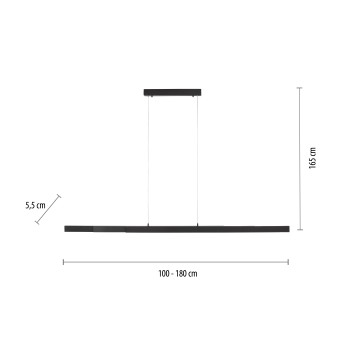 Lustra LED LUZI antracit Zuma Line 11660-13, 165x5.5 cm, 39W