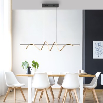 Lustra LED EMANDA negru Zuma Line 19113-68, 200x20 cm, 40W