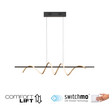 Lustra LED EMANDA negru Zuma Line 19113-68, 200x20 cm, 40W