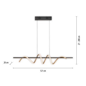 Lustra LED EMANDA negru Zuma Line 19113-68, 200x20 cm, 40W