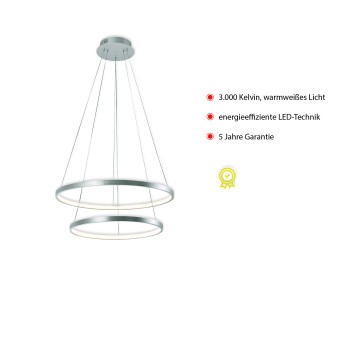 Lustra LED CIRCLE argintiu Zuma Line 11525-21, D50 cm, 45W