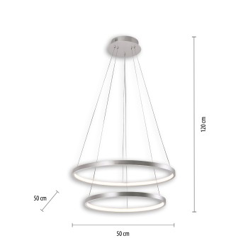 Lustra LED CIRCLE argintiu Zuma Line 11525-21, D50 cm, 45W