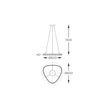 Lustra LED ATHESA auriu Zuma Line MD3169-1-3GT, D60 cm, 26W