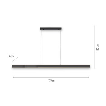 Lustra LED PURE-LUME antracit Zuma Line 2738-13, 179x6.5 cm, 76W