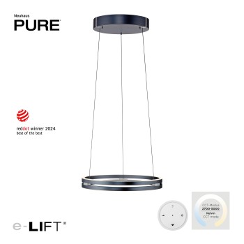 Lustra LED PURE E-LOOP gri Zuma Line 2550-15, D50 cm, 20W