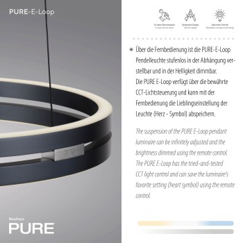Lustra LED PURE E-LOOP gri Zuma Line 2550-15, D50 cm, 20W