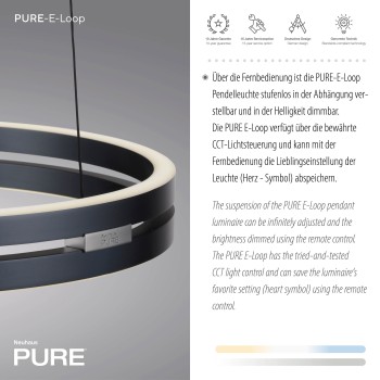 Lustra LED PURE E-LOOP gri Zuma Line 2550-15, D50 cm, 20W