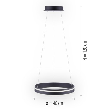 Lustra LED Q-VITO antracit Zuma Line 8410-13, D40 cm, 33W
