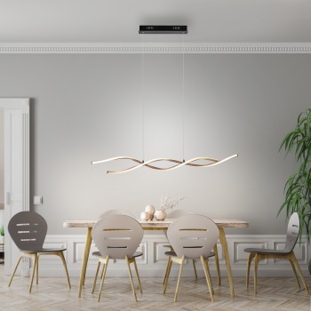Lustra LED POLINA negru Zuma Line 9142-18, 105x10.5 cm, 23.5W