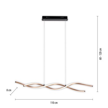 Lustra LED POLINA negru Zuma Line 9142-18, 105x10.5 cm, 23.5W