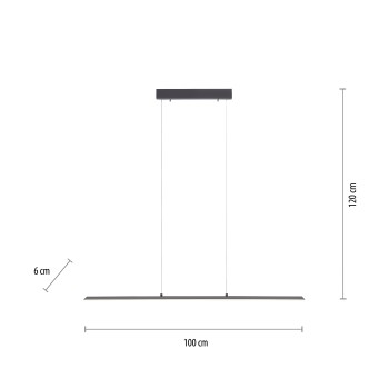 Lustra LED PURE-LITE antracit Zuma Line 8375-13, 100x6 cm, 27W