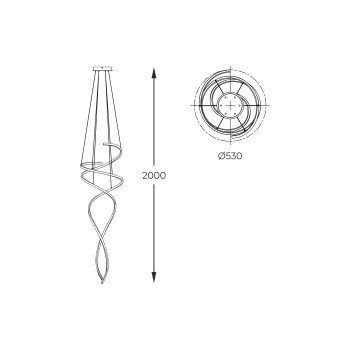 Lustra LED COCO auriu Zuma Line MD3127-2M-3GT, D53 cm, 70W