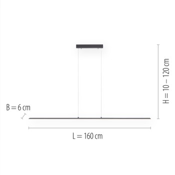 Lustra LED PURE-LITE antracit Zuma Line 8377-13, 160x6 cm, 47W