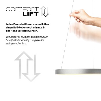 Lustra LED HOOP aluminiu Zuma Line 2851-95, D57 cm, 42W