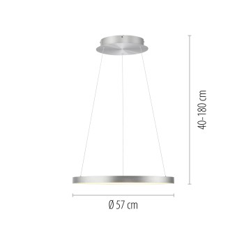 Lustra LED HOOP aluminiu Zuma Line 2851-95, D57 cm, 42W